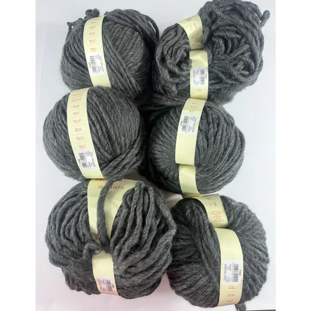 Lot of 6 Sirdar Adventure Super Chunky Yarn 200g Mineral Haze 104 Charcoal Gray